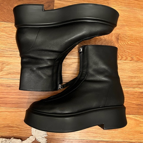 The Row Zipped Boots in Black Leather - Picture 5 of 8